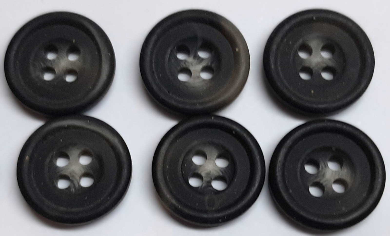 EX Army Buttons Old Stock British Made Mottled Grey 4 Hole Size 23L / 15mm