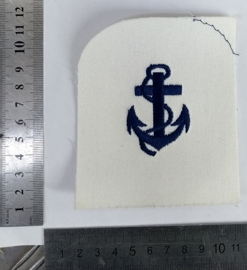 British Naval Embroided Blue on White Fouled Ancor Patch Genuine