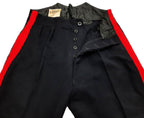 No1 Army Trousers British Pattern Wing Back Uniform Dress 1" Red Stripes W33"
