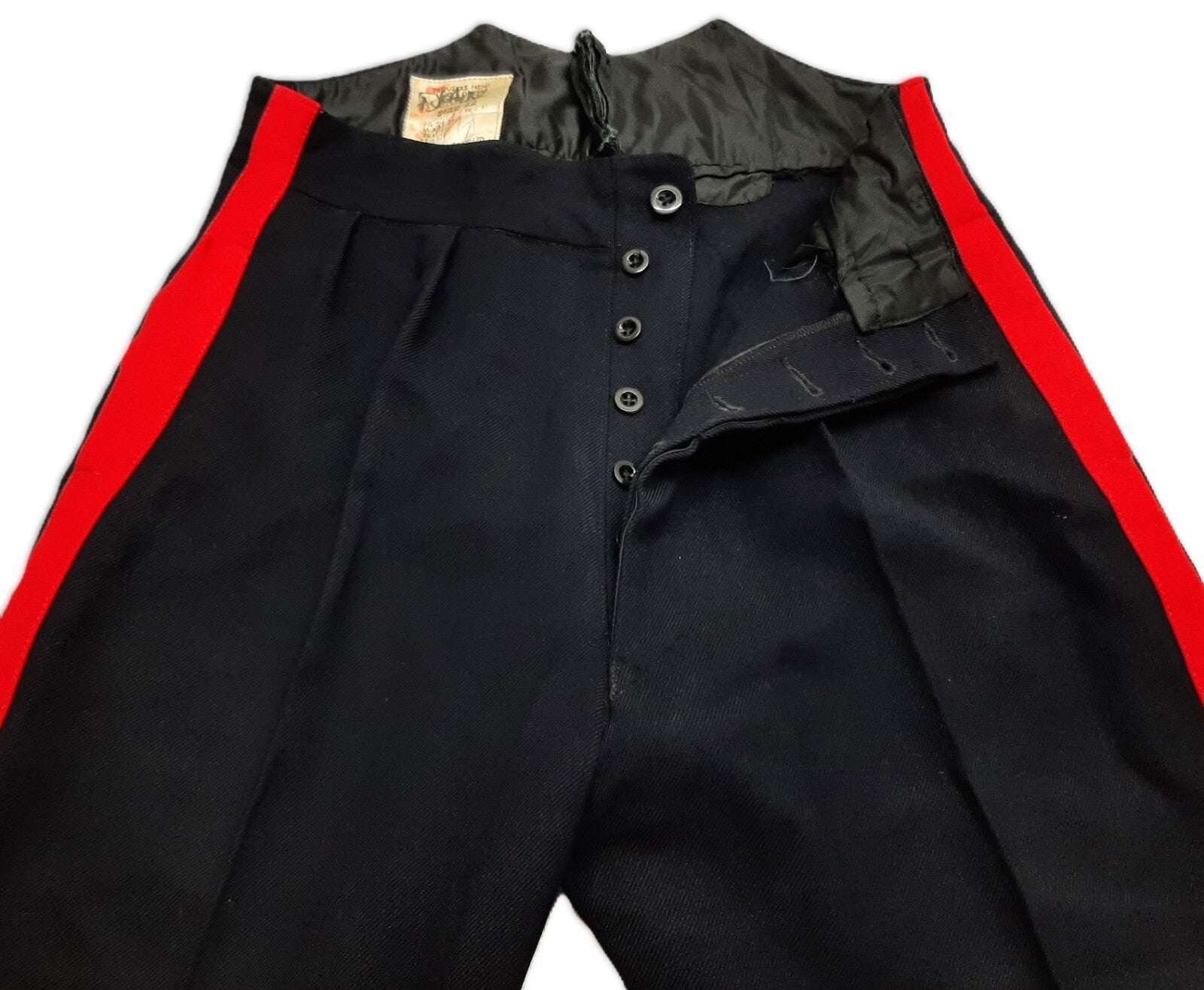 No1 Army Trousers British Pattern Wing Back Uniform Dress 1" Red Stripes W33"