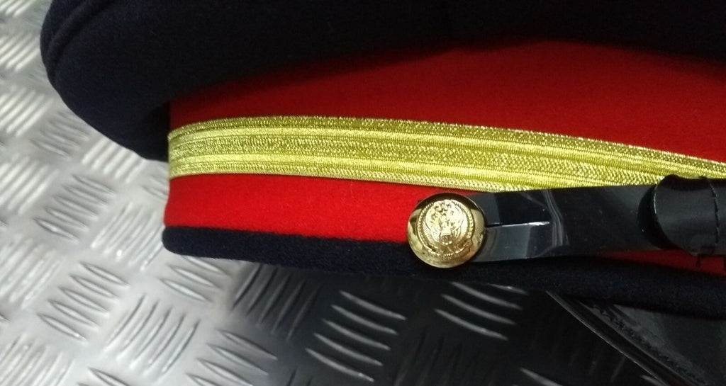 Abu Dhabi Hat UAE Insignia Buttons & Black Chinstrap Officers Hat No Badge 53cm
