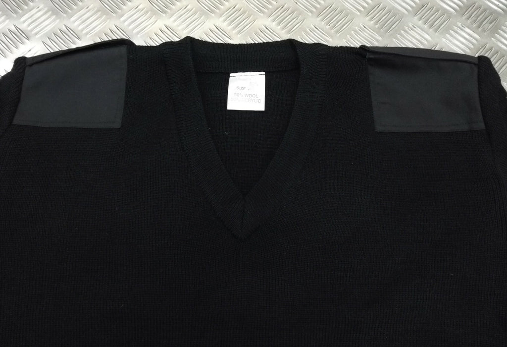 Black V-Neck Jumper Pullover Genuine British Security Detail XX-Large - New
