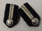 Oman Gorgets Collar Tabs Blue Velvet & Silver Detail Officers Insignia Buttons