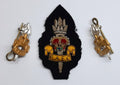 RAEC Hat / Cap Badge and Collar Badges Hand Embroidered Vintage