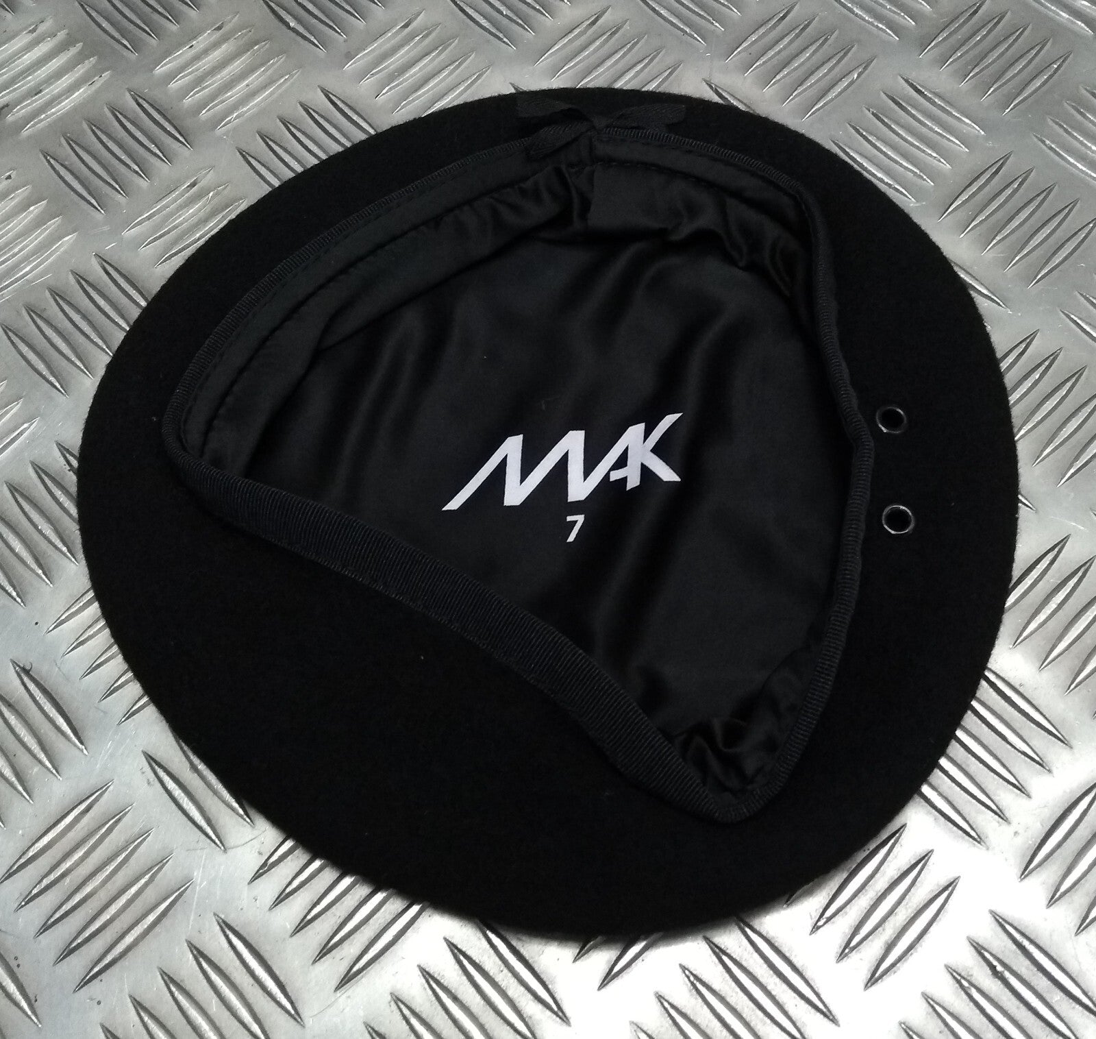 Wool Beret Black MAK Headwear England Lined Wool Uniform Cap New Old Stock 7