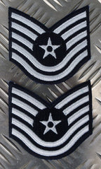 US Air Force USAF Technical Sergeant Sew-on Badge Patch x 2- NEW