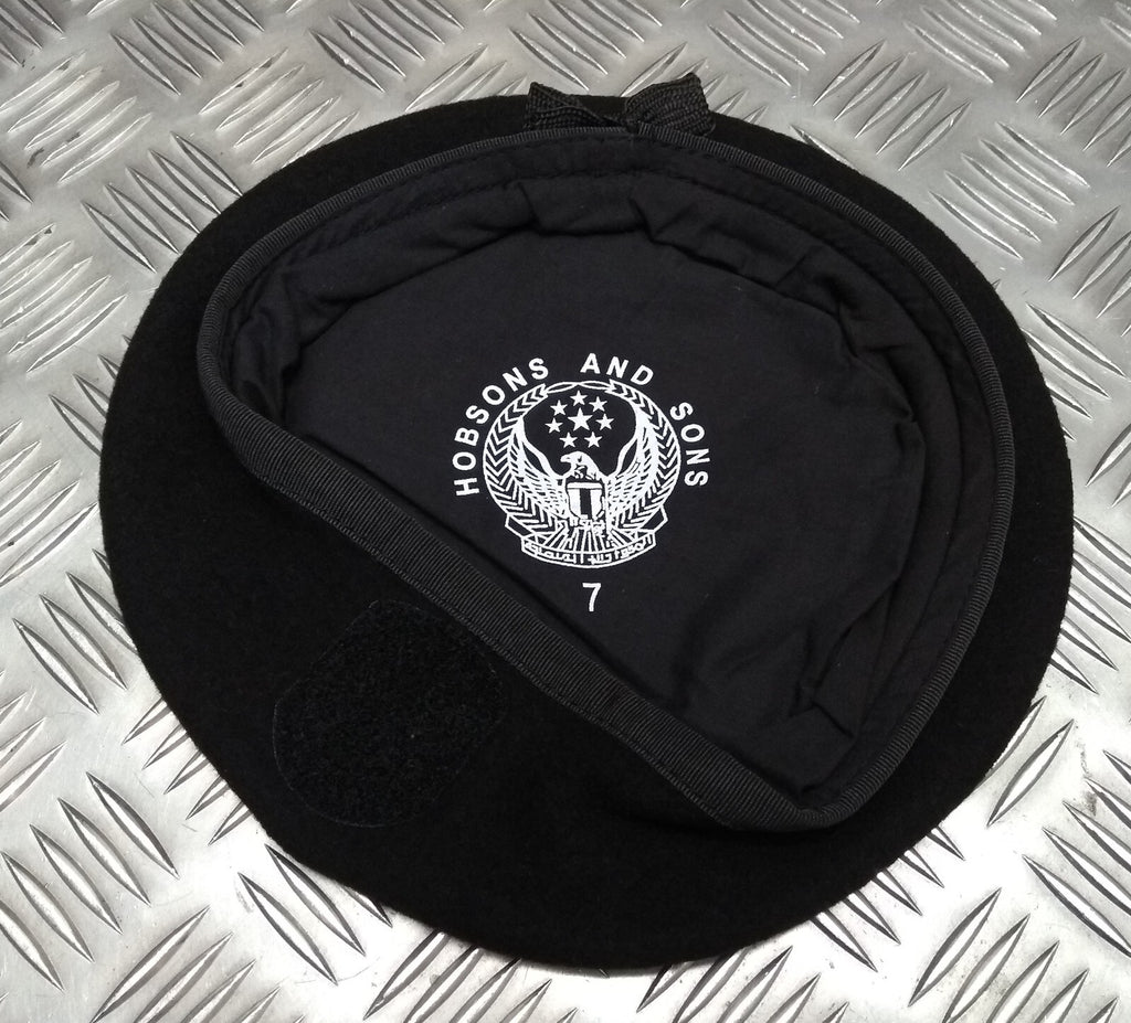 Abu Dhabi Beret Black Hobson of England Lined Wool Uniform Cap New Old Stock