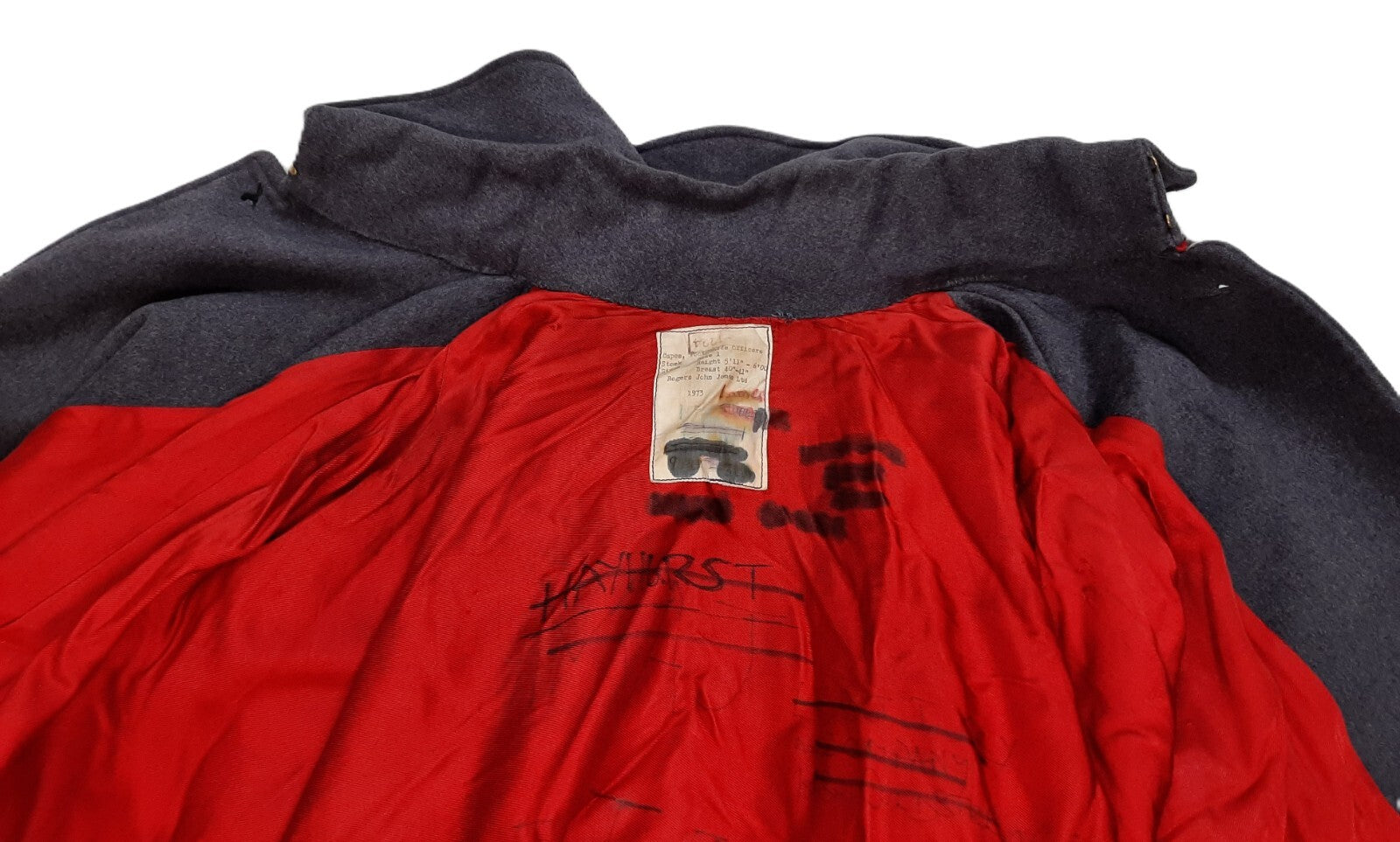 Vintage Officers Cape Red Lined British Army 1973 Pattern Foot Guards No Buttons