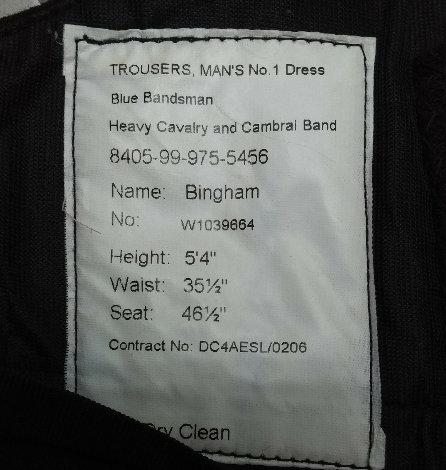 No1 Dress Trousers Heavy Cavalry & Camrai Band Pattern Trousers