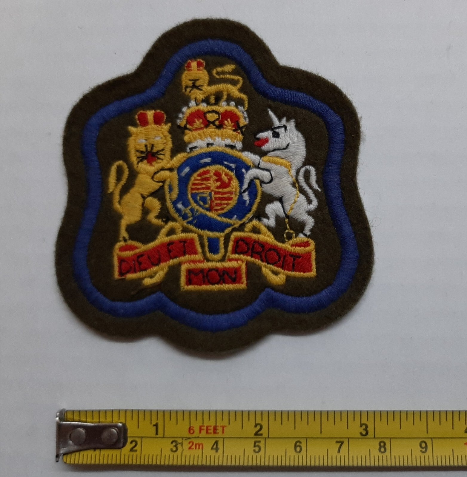 RSM Coat of Arms Arm Patch Blue Border RE Signals REME Sergeant Major Insignia