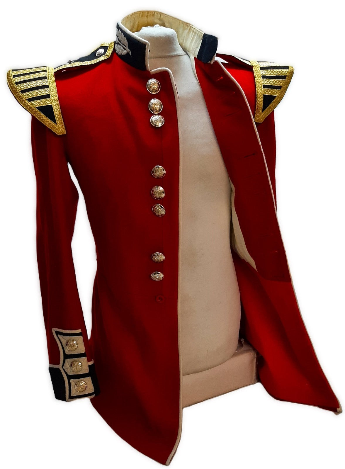 British Army Scots Tunic Red Jacket Bandsmans w Shoulder Wings Size 37"