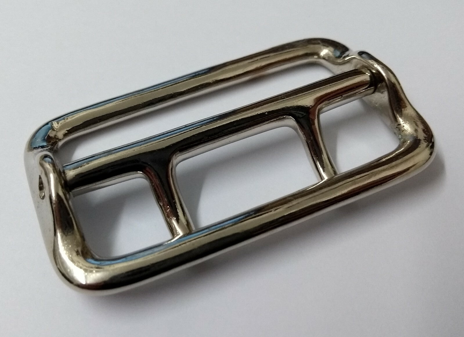 Sam Browne Buckle Nickel Plate Double Prong