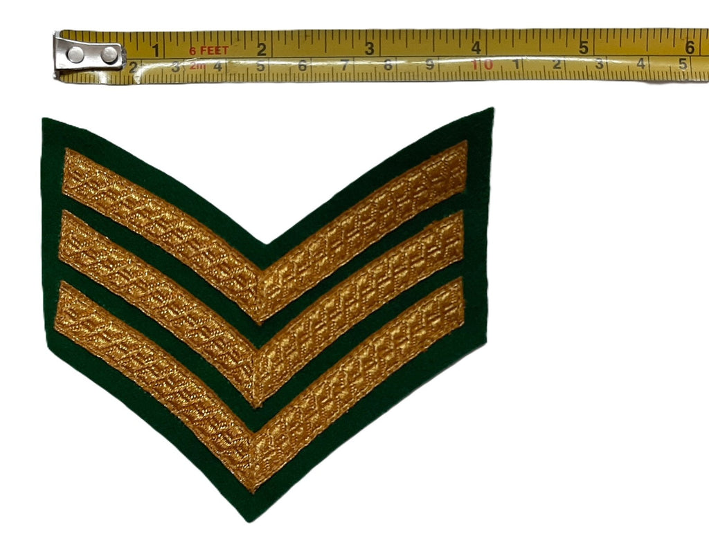 Mess Kit Chevrons Sergeant 3 Gold Bar Mid Green British Army Old Pattern SGT