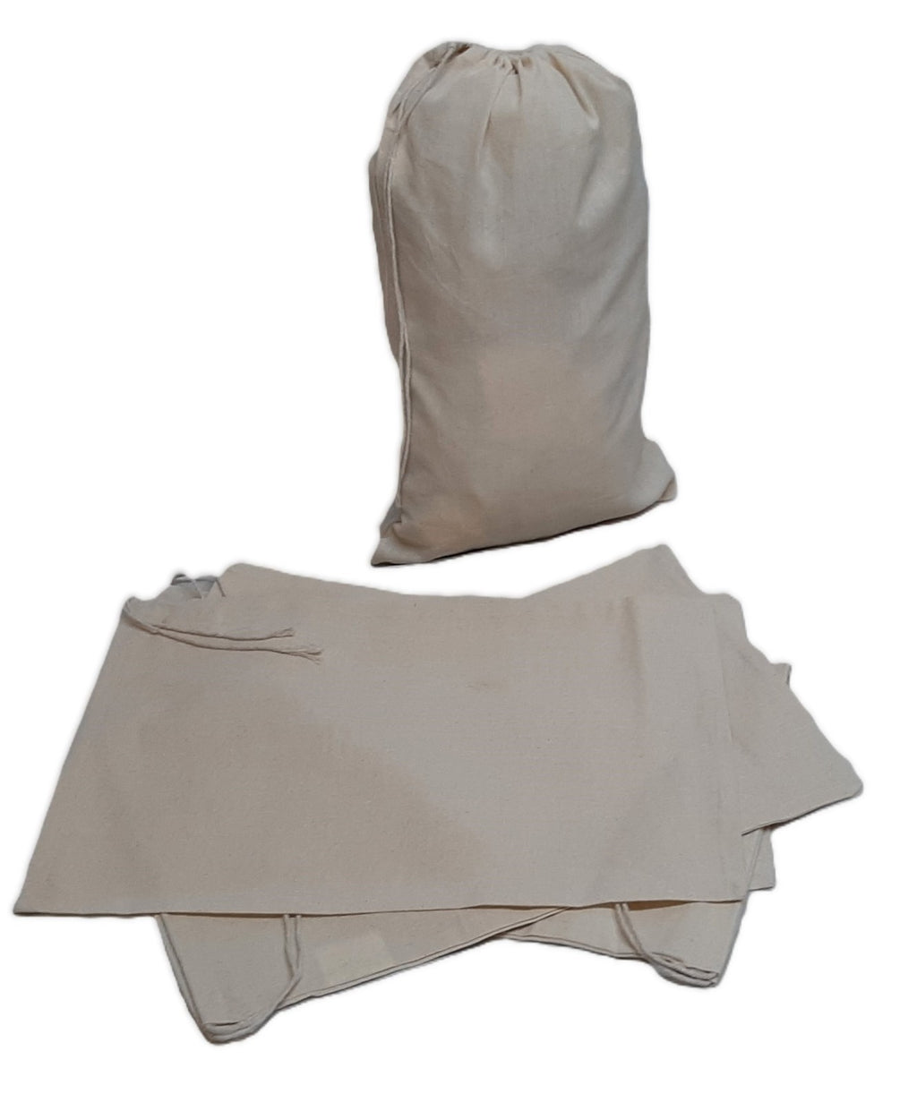 Cotton Drawstring Bags 40cm x 25cm British Army Multi Purpose Linen Pouch x10