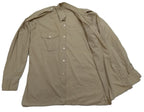 Vintage Combat Shirt Army Style Fawn / Khaki Dress Long Sleeves Size 15"