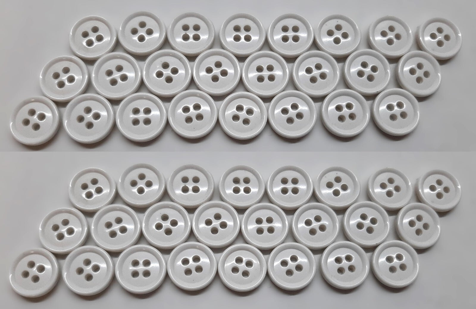 White Small Buttons for Braces British Made 4 Hole Pattern 14.5mm Set of 100