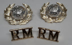 RM Royal Marines No1 Dress Shoulder Titles & Collar Dogs Set OFCs Two Tone Collar Globes