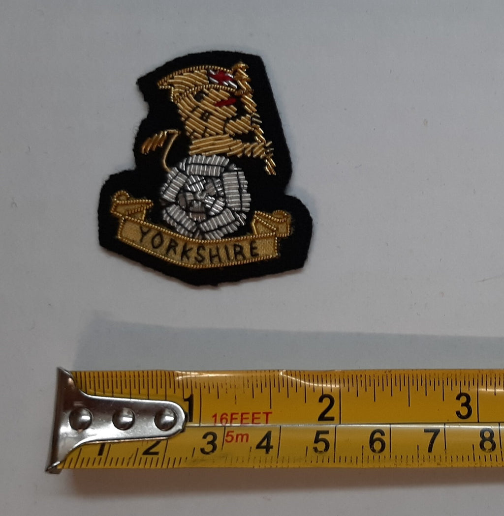 Yorkshire Collar Badges Hand Embroidered Yorks Insignia on Black Felt 1 Pair