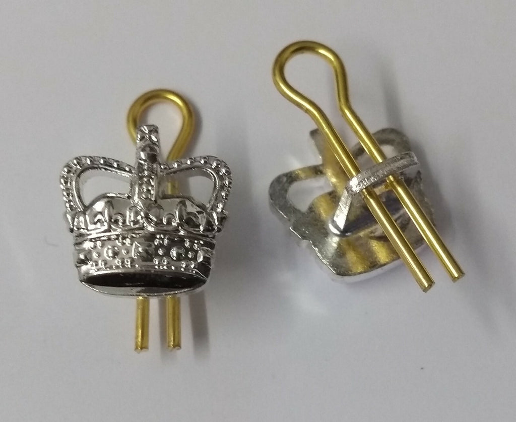 Genuine British Standard Dress Issue Small 1/2" Queens Crowns X2 GIM97