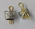 Genuine British Standard Dress Issue Small 1/2" Queens Crowns X2 GIM97