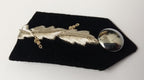 Black Gorgets Collar Tabs With Silver Leaf Insignia Plain Buttons & Clip Backs M