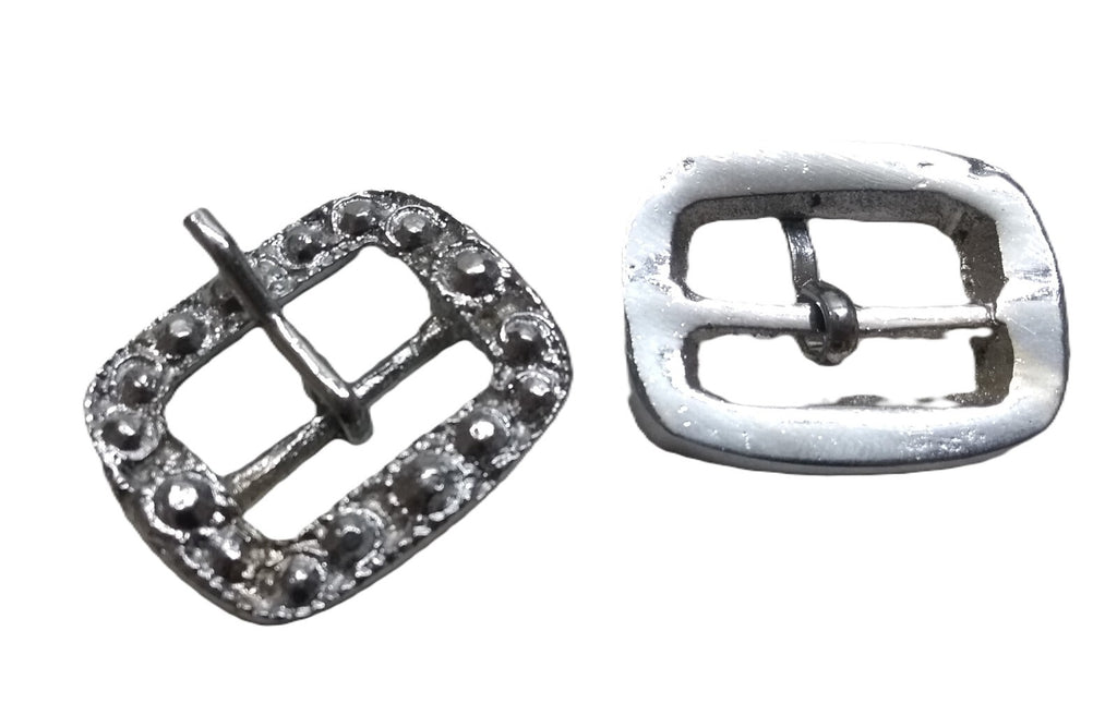 High Sheriff Buckle Silver & Diamond Finish 1 Pair of Small Decorative Buckles