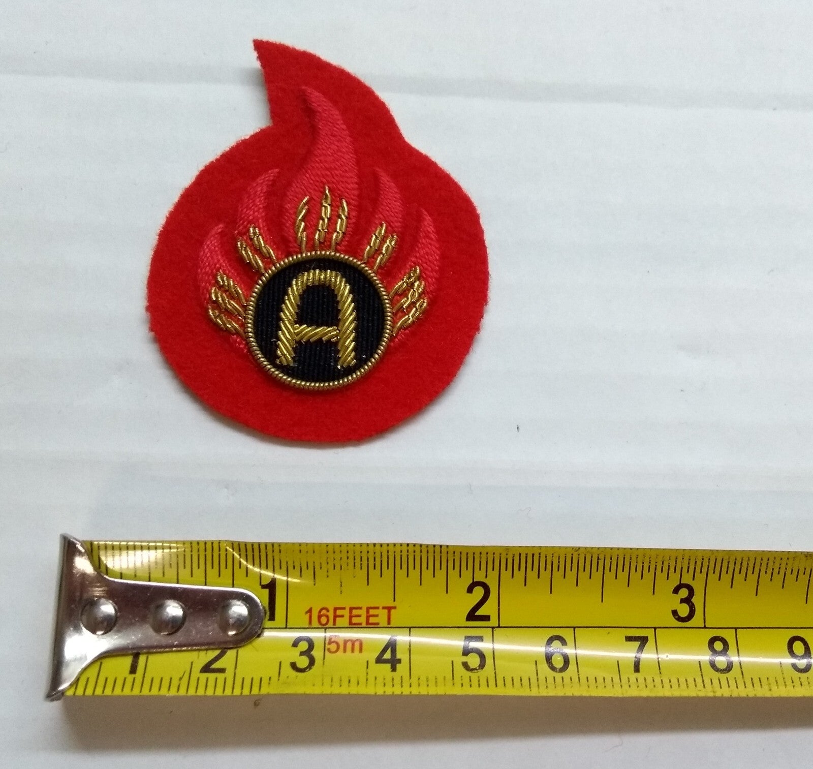 Mess Kit Badge Ammo Tech NCO on Red British Hand Embroidered Arm Patch