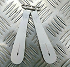 White Leather Brace Replacement Tab for Buttons / Braces