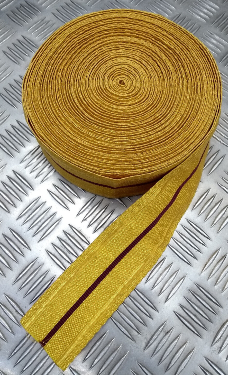 Gold & Dark Maroon Metallised Polyester Composite Lace 57mm Wide NEW