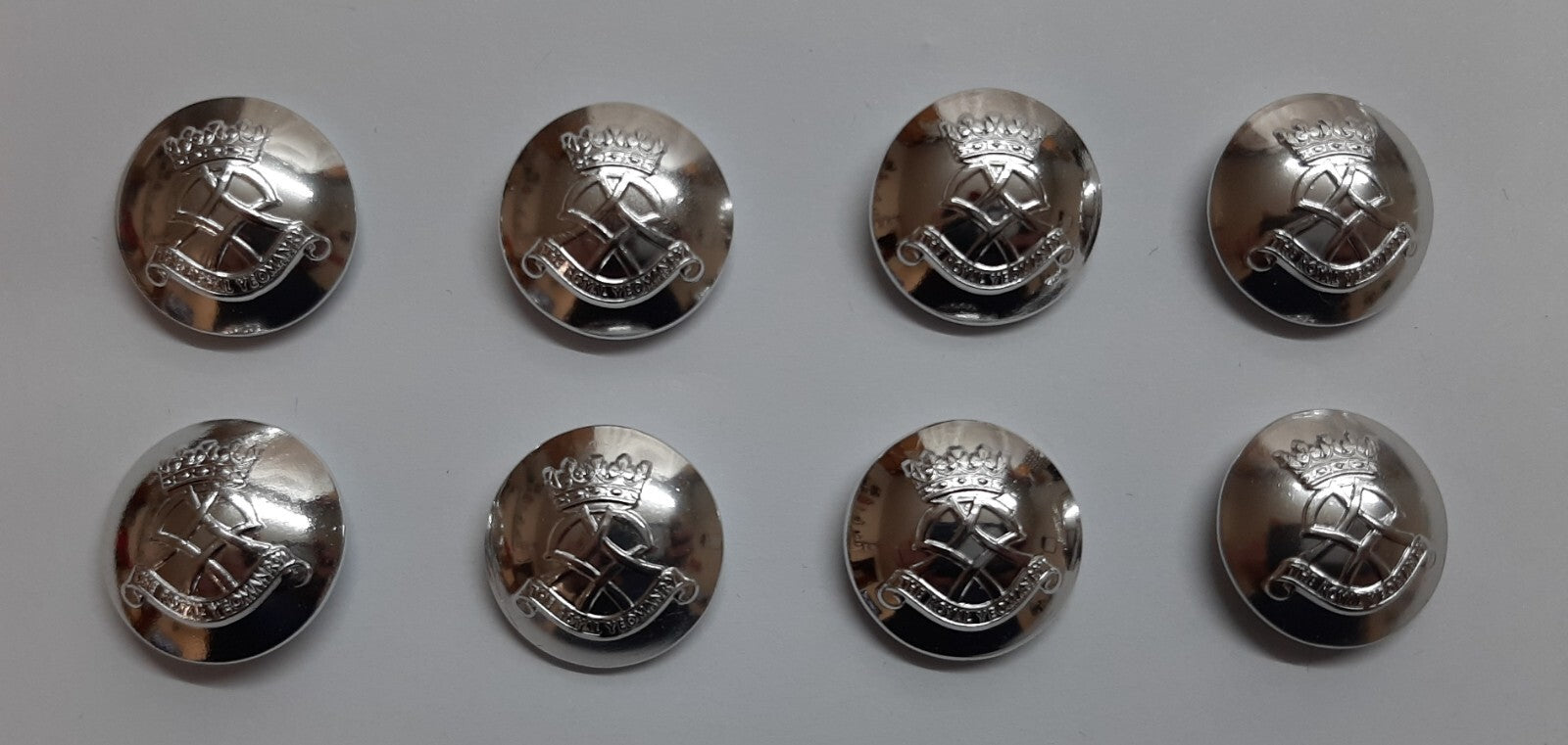 Royal Yeomanry Buttons Cress Size 30L Silver With British Army (RY) Insignia