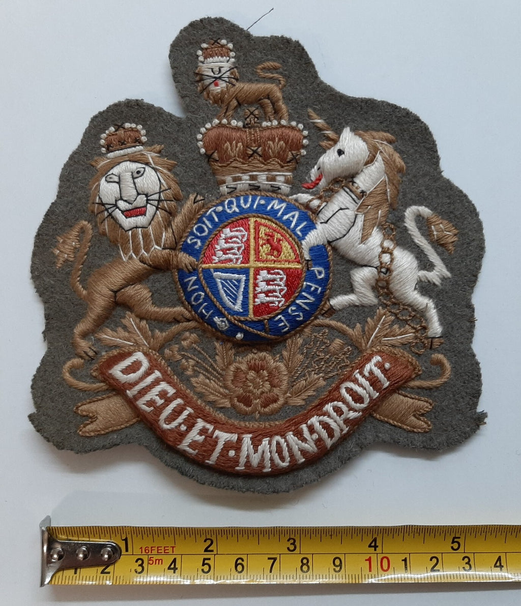 Army Guards Crest No2 Extra Large Embroidered Dieu ET MON DROIT Insignia Patch