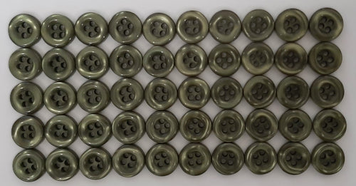 100 Vintage Buttons 4 Hole Shirt / Shank Anchors Pearlesque Green 8.9mm NOS