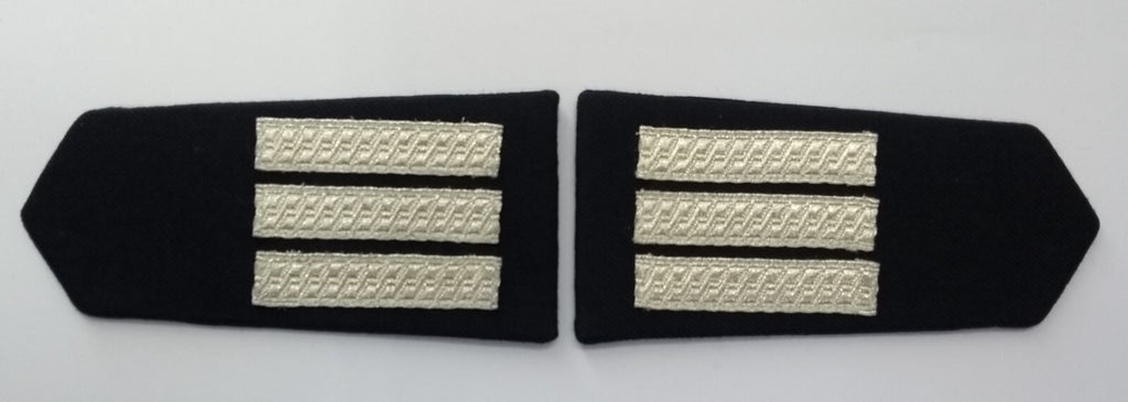 Naval Shoulder Slides Boards Officers Style Silver Lace Bars Navy NEW