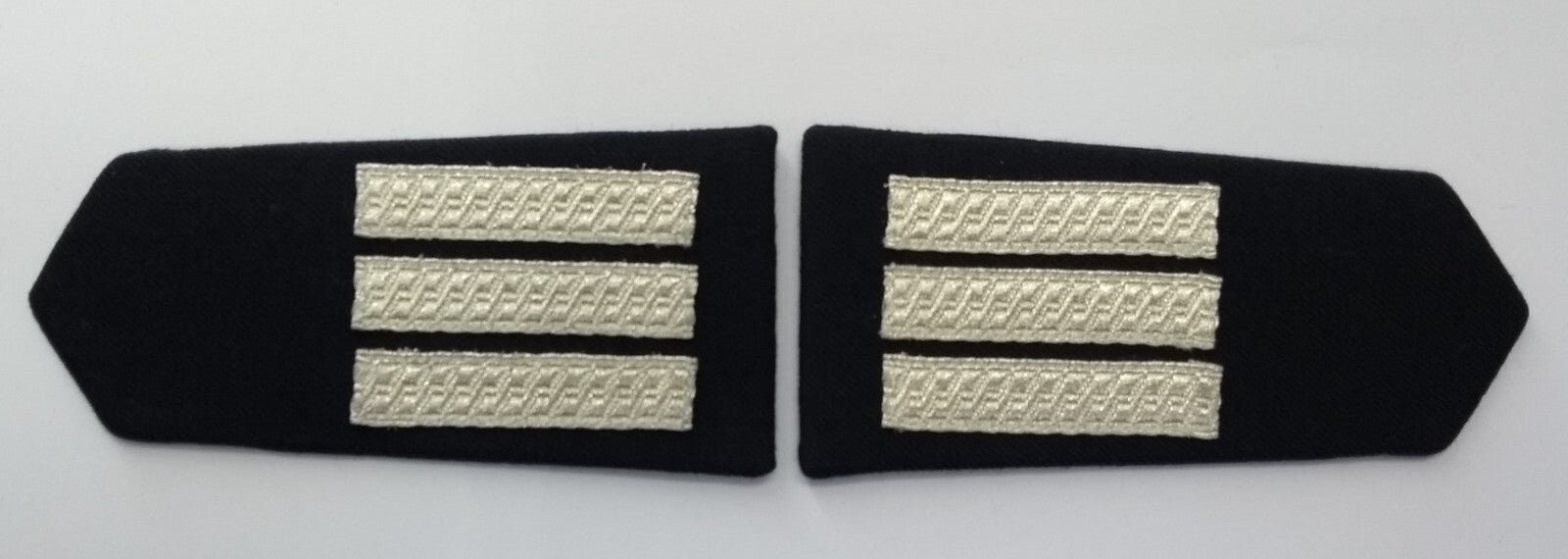 Naval Shoulder Slides Boards Officers Style Silver Lace Bars Navy NEW