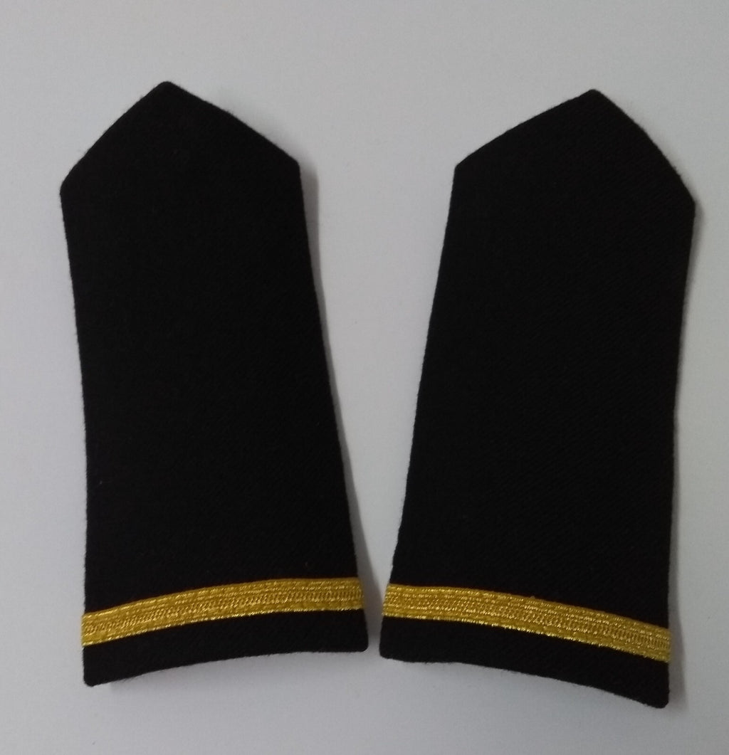 Naval Officers 1 Bar No1 Uniform Shoulder Boards Epaulette Black & Gold Detail
