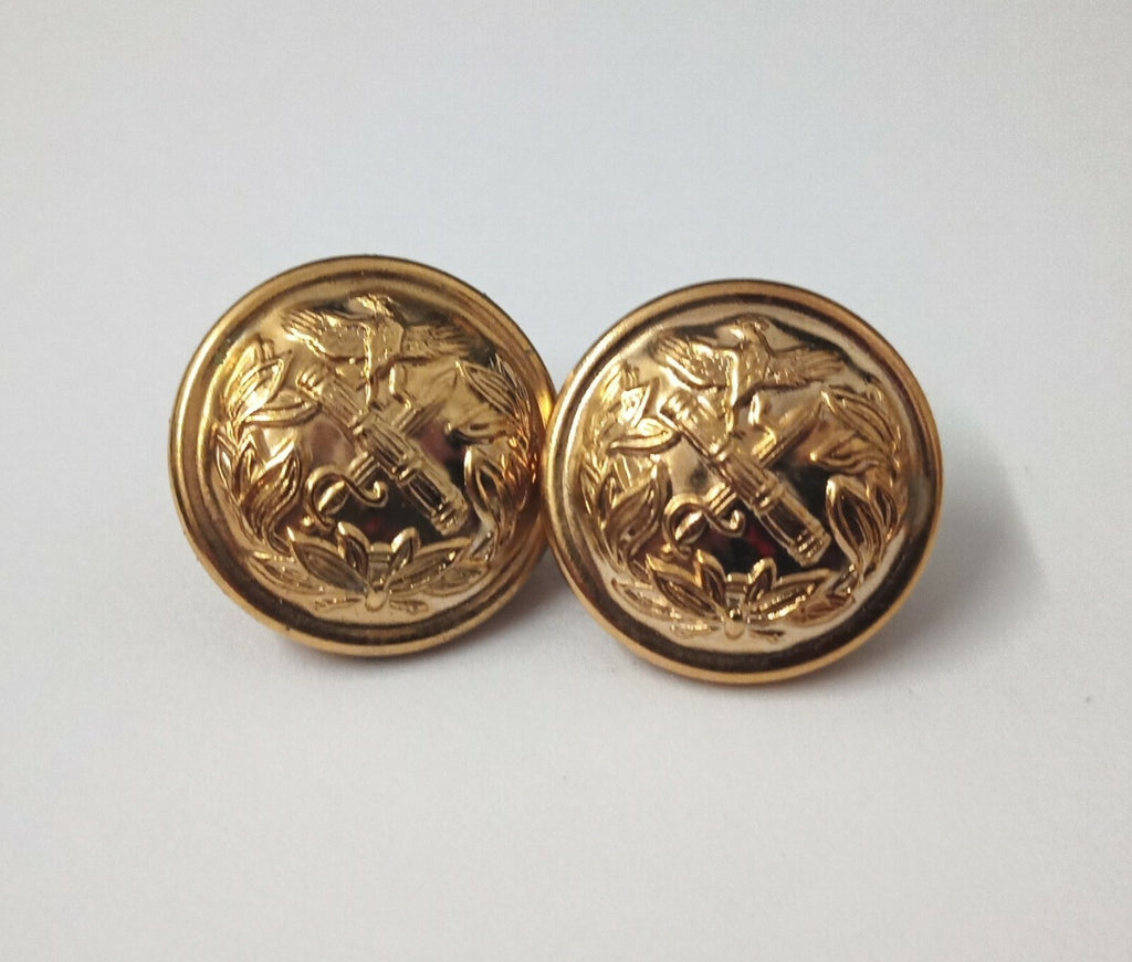 General Rank Gold Ring Back Buttons Genuine x 6- NEW