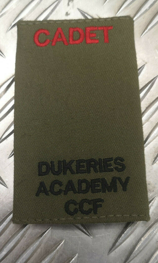 Genuine British OD Green Dukeries Academy Combined Cadet Force CCF Rank Slide /S