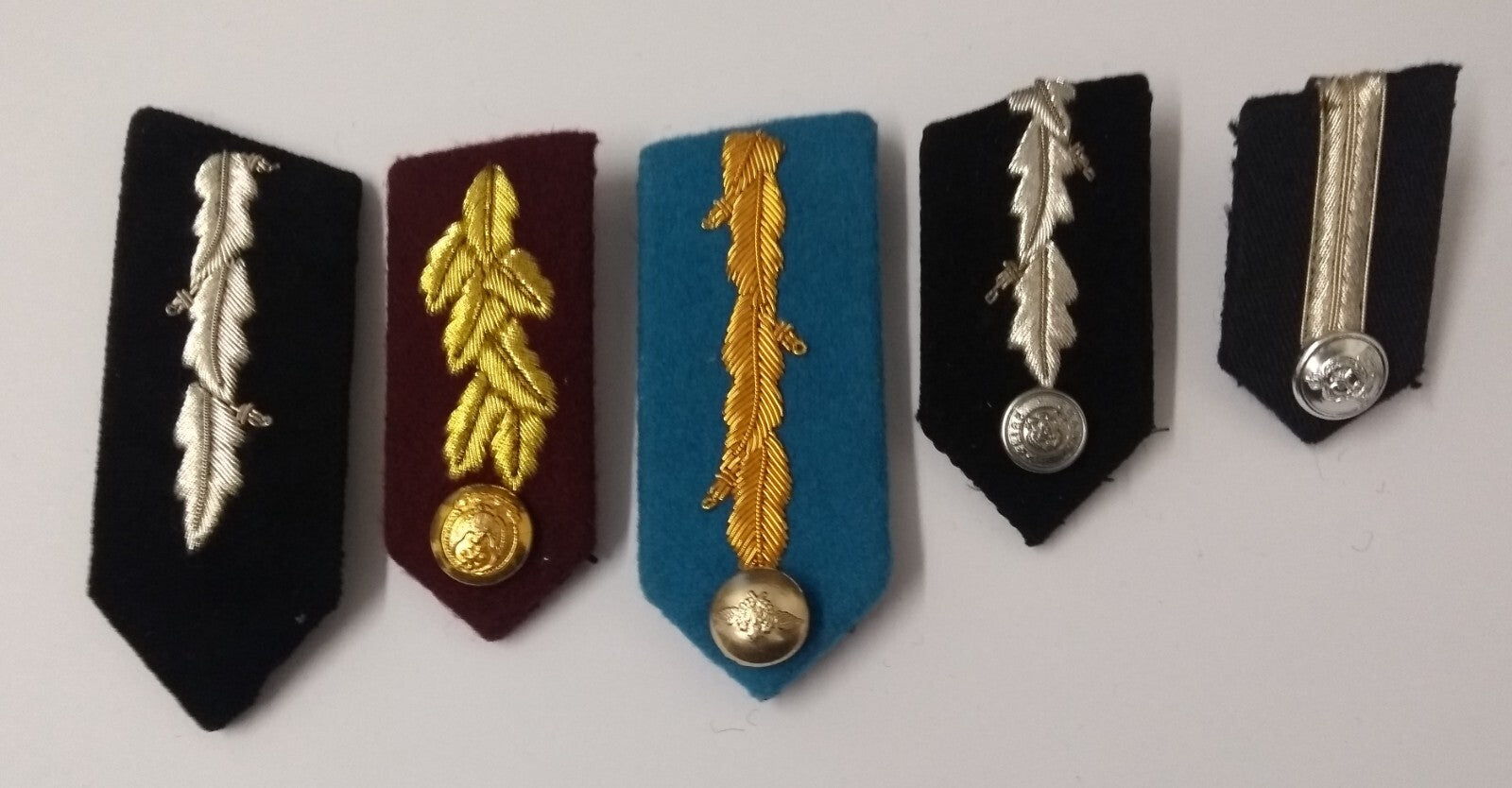 Assorted Gorgets Various Officers Issue For Collectors 5X Single Collar Tabs