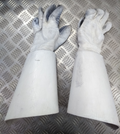 British Army Household Cavalry White Leather Gauntlet Parade Gloves Size 9.5