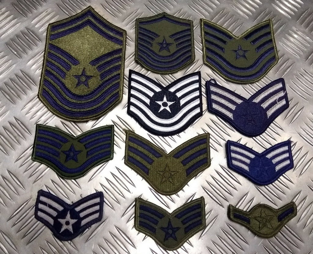 USA Air Force USAF Issued Rank Badge Patches Various Styles Top Gun