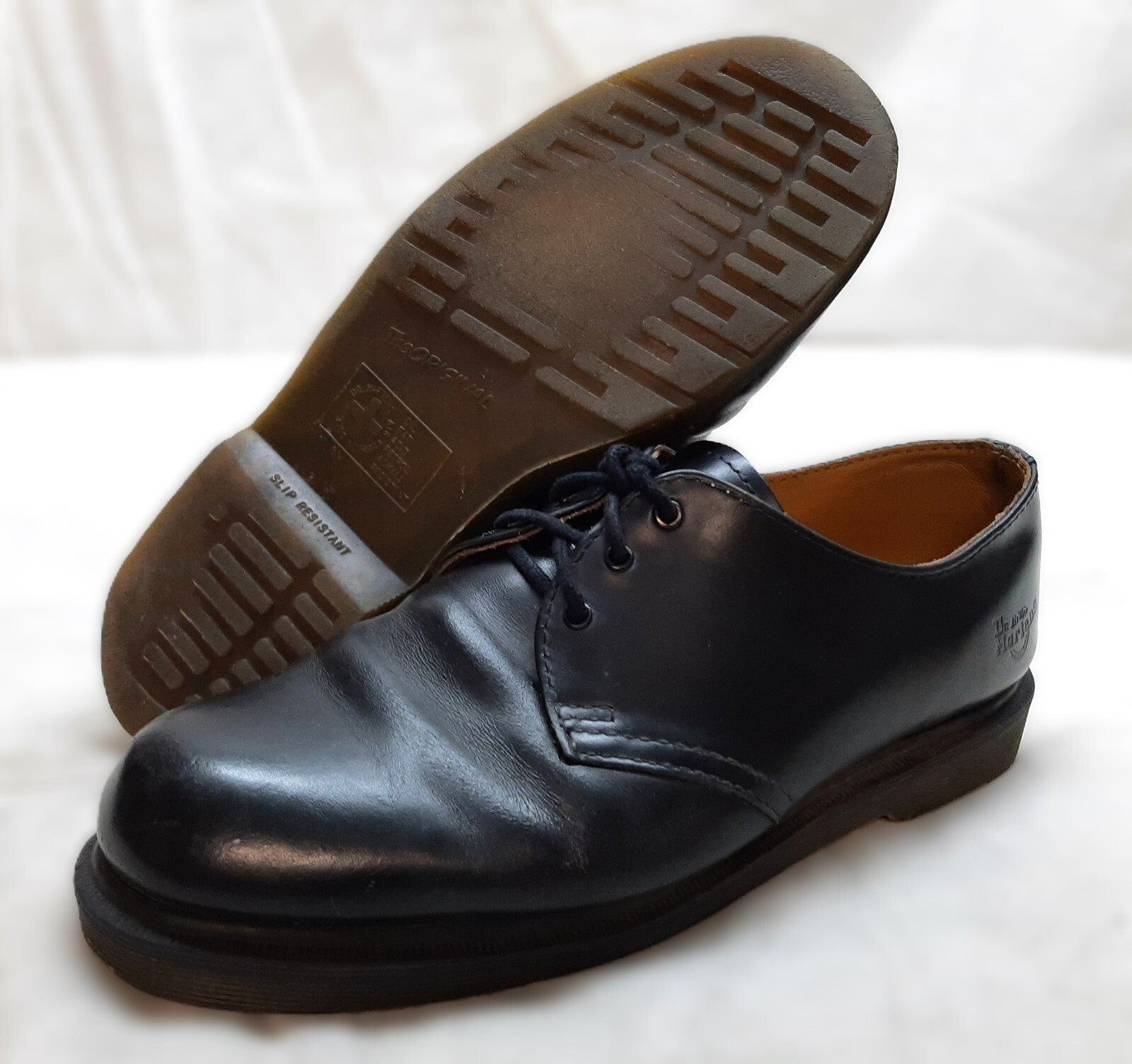 Dr. Martens Shoes Black Airwair Soles DM`s Industrial Full Grain Leather UK 8