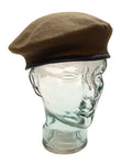 Khaki Green Beret Cap No2 Dress Old Pattern With Leather Trim No Badge 57cm