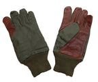 Aircrew Gloves RAF Royal Air Force & British Army 1980s Pattern Leather Palm Cotton Lined NOS