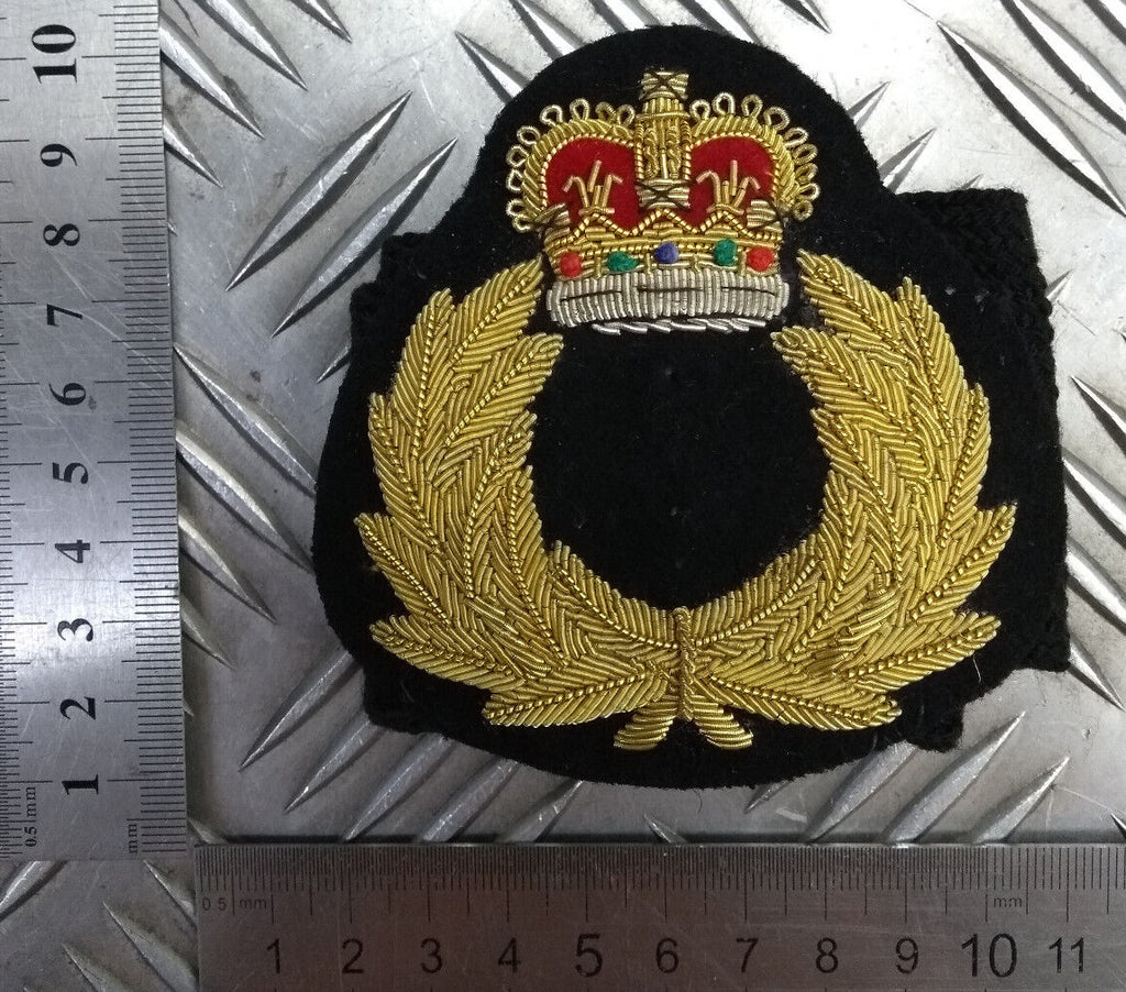 Dress Hat Badge Patch & Band Queen's Crown & Laurel Wreath Braided Insignia