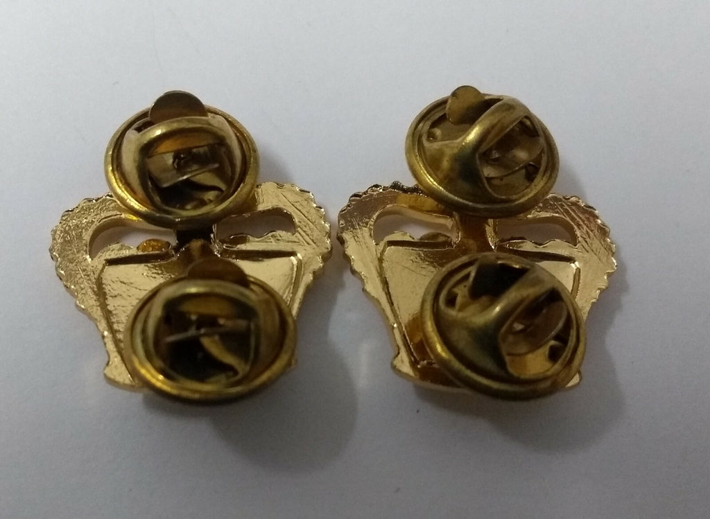 Genuine British Army Issue ⅝" Small Gold Coloured Crowns 1 Pair Snap Pin JK04X