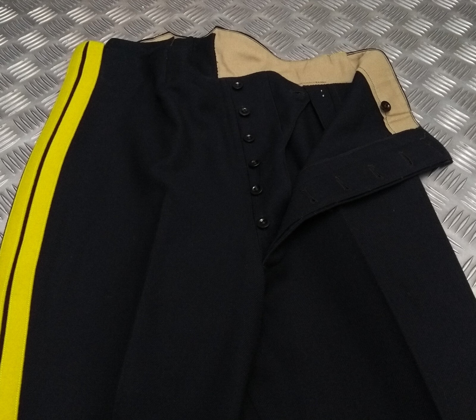 Vintage British Army No1 Overalls Trousers BDS 1964 Yellow Stripe G.D.S Unissued