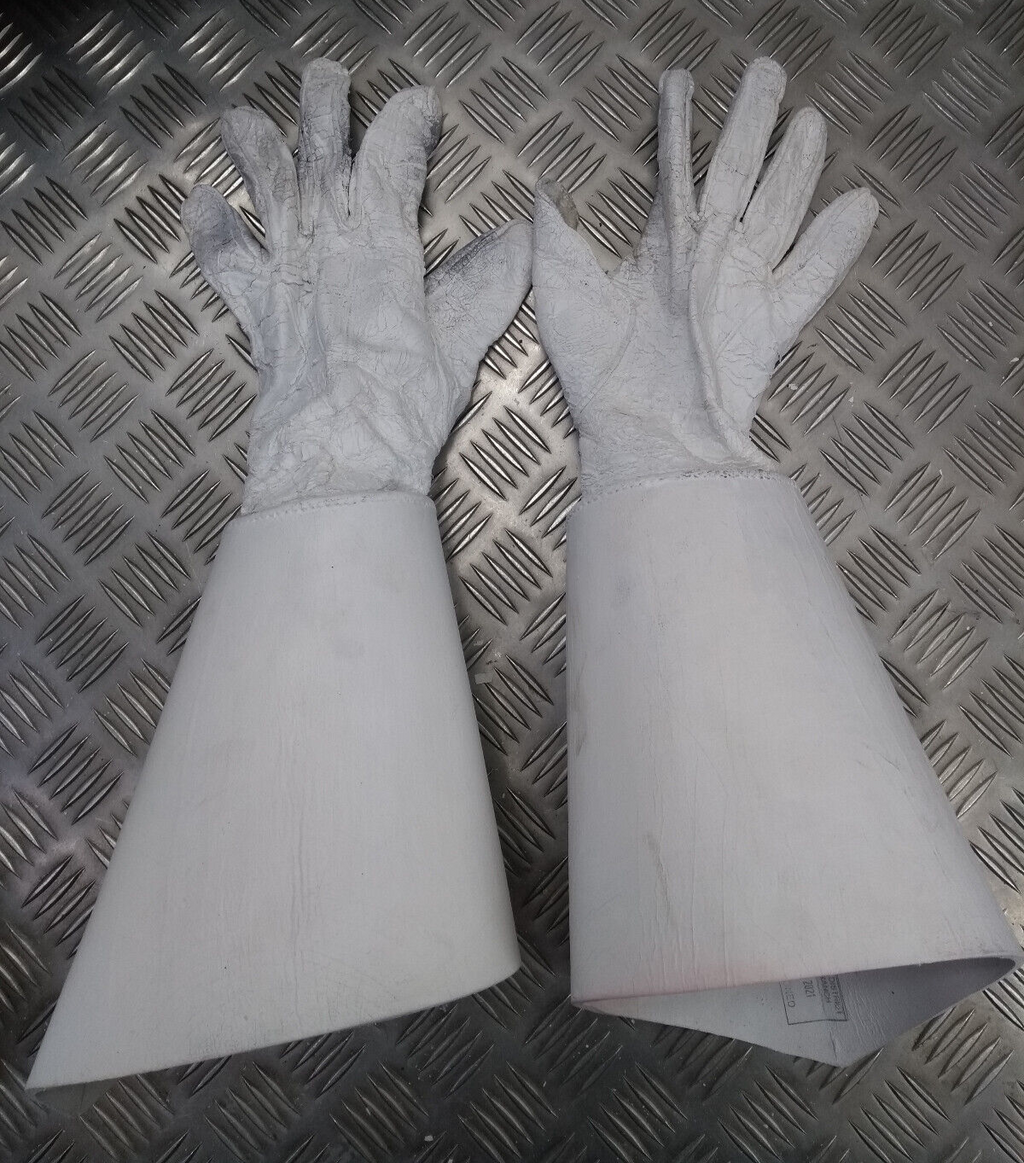 British Army Household Cavalry White Leather Gauntlet Parade Gloves Size 9.5