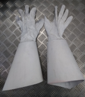 British Army Household Cavalry White Leather Gauntlet Parade Gloves Size 9.5