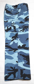 Midnight Blue Camo Military Style Combat Cargo Trousers - 36"-40" - Used
