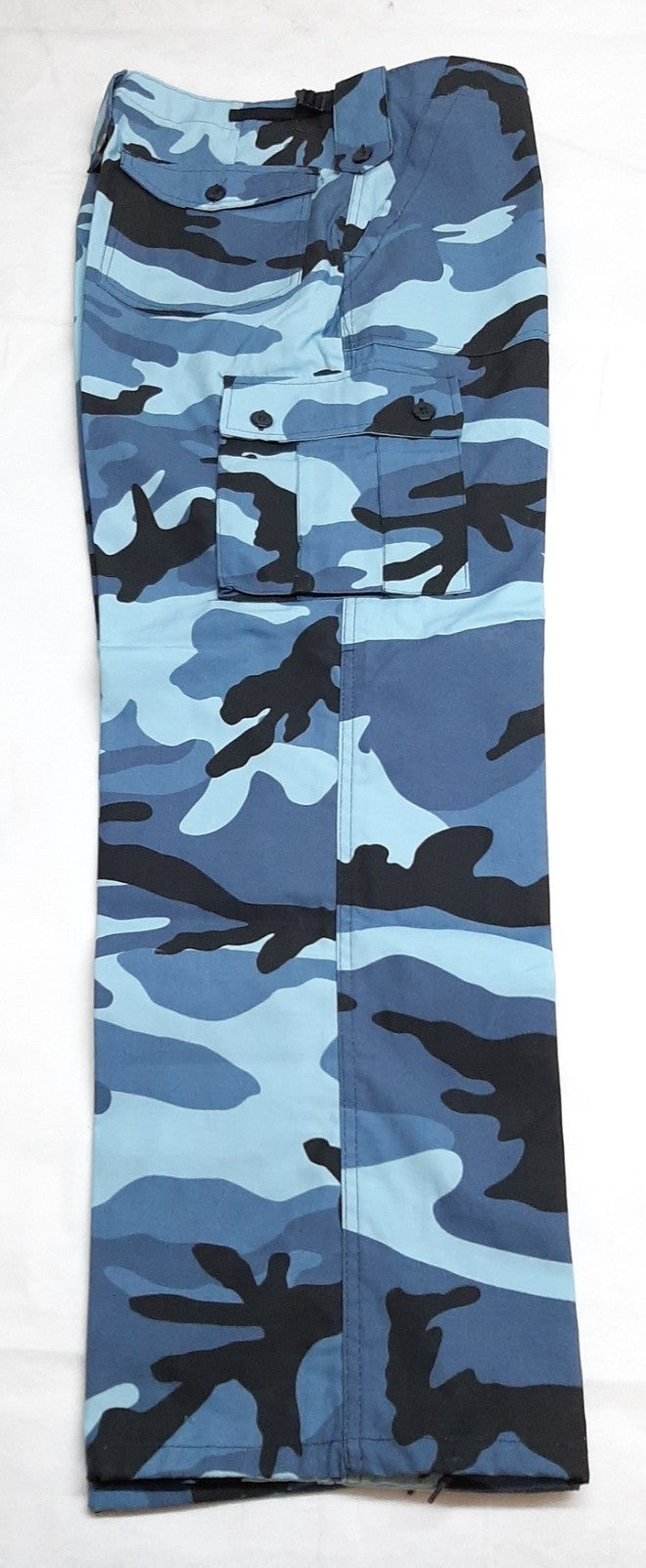 Midnight Blue Camo Military Style Combat Cargo Trousers - 36"-40" - Used